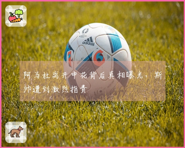 阿马杜离开申花背后真相曝光，斯帅遭到激烈指责